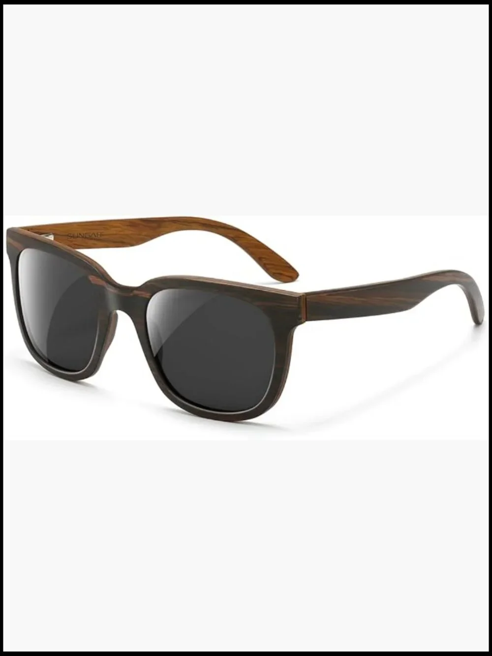 Square Polarized All-Wood Sunglasses UV400 Protection with Case